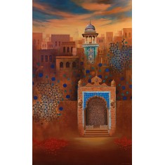 G. N. Qazi, Soil of Spirituals, 42 x 72 inch, Acrylic On Canvas, AC-GNQ-113 G. N. Qazi, Soil of Spirituals, 42 x 72 inch, Acrylic On Canvas, AC-GNQ-113